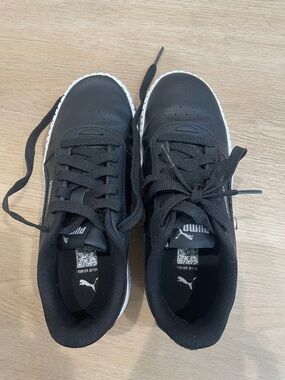 Puma Black and White Low-Top Lace-Up Sneakers